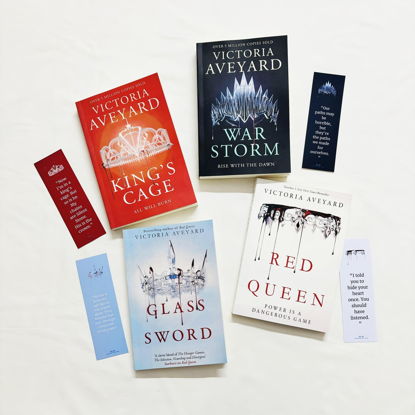 Red Queen Series by Victoria Aveyard ( Red Queen, Glass Sword, King's Cage, War Storm)