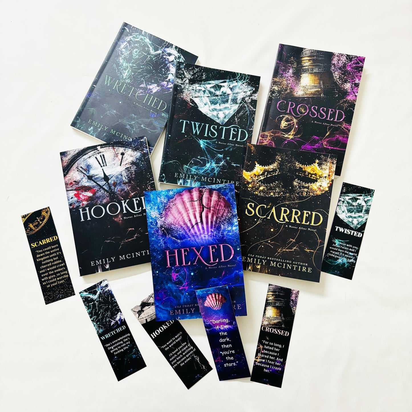 Never After Series (Hooked, Scarred, Wretched, Twisted, Crossed, Hexed) by Emily McIntire