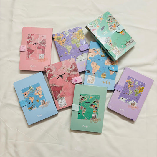 World Map theme Based Journal  (Aesthetic Vibes) A5 Size