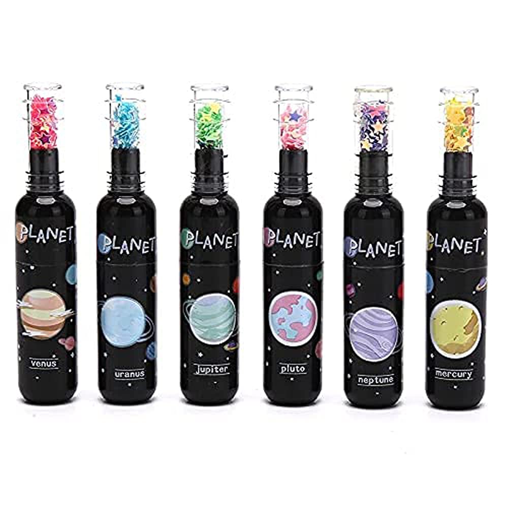 Space Theme Bottle Shape Highlighters | Set Of 6 | Planet Theme