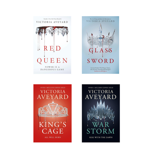 Red Queen Series by Victoria Aveyard ( Red Queen, Glass Sword, King's Cage, War Storm)