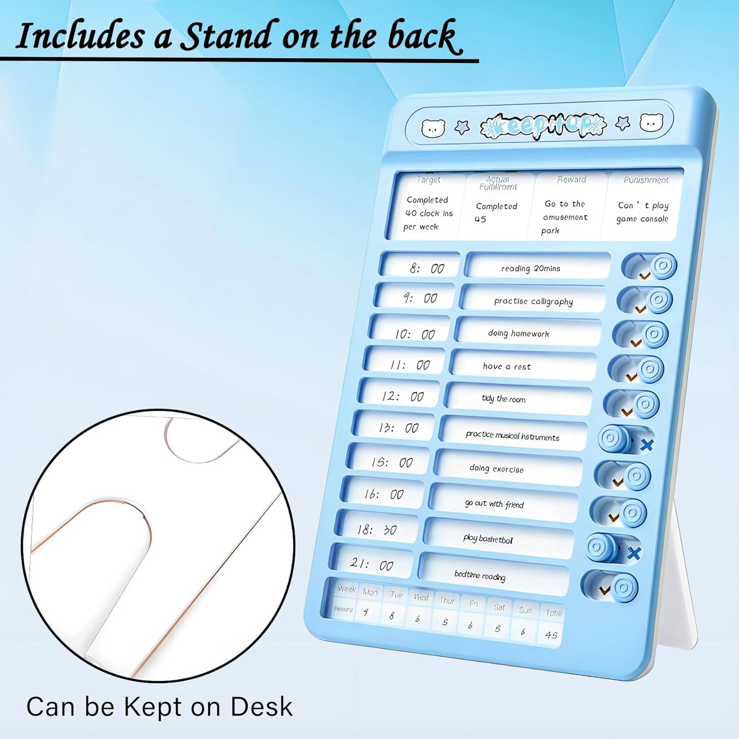 Portable Self-Discipline Chores Chart Daily Checklist Board