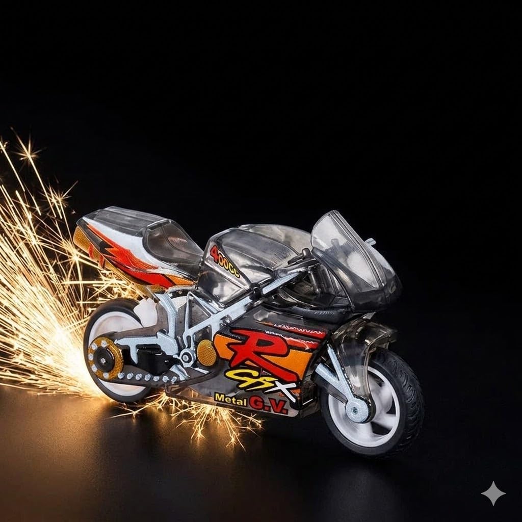 Sparkling Stunt Bike Toy Keychain for Kids